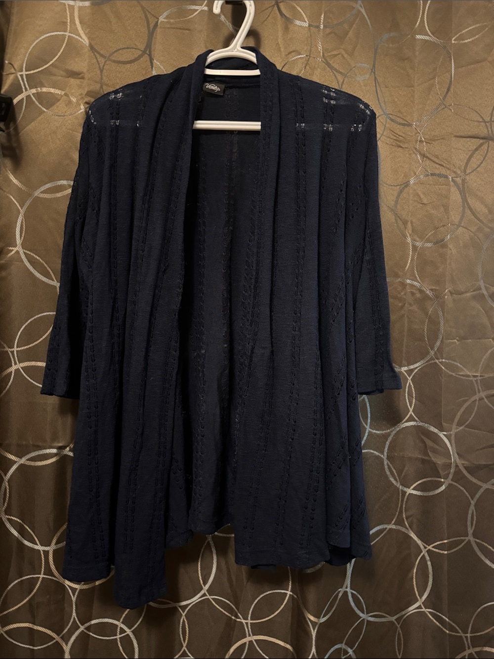 Vanity Navy Open-Front Knit Cardigan